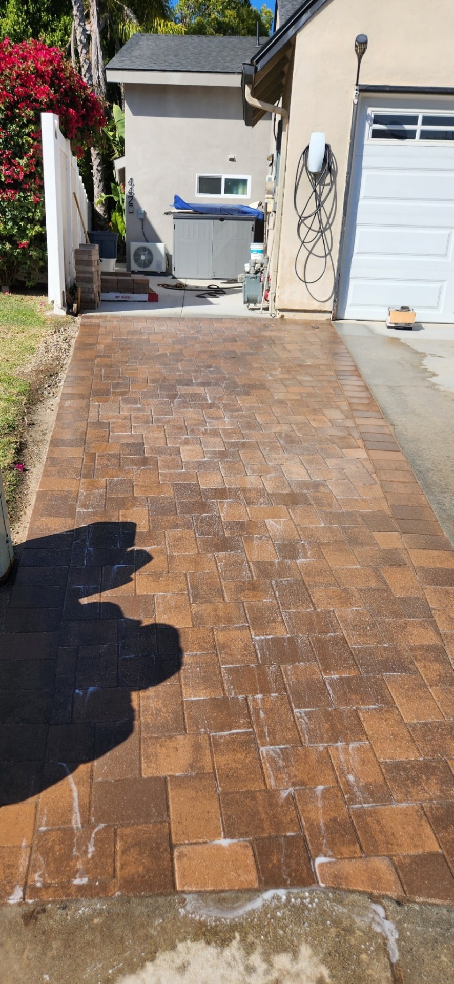 Finished paver driveway in San Diego