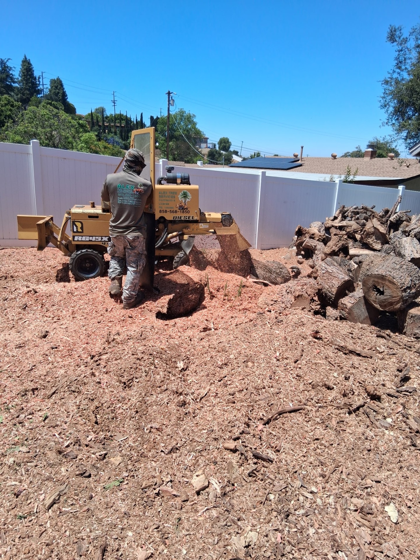 Cleaned stump grind site with mulch — Escondido, CA